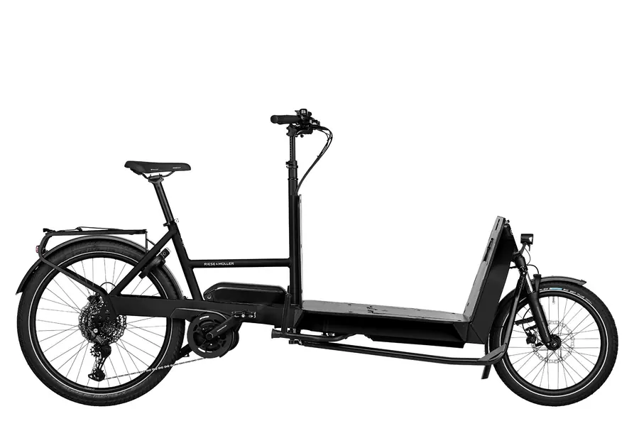 Schwarzes Transportvelo für den gewerblichen Einsatz