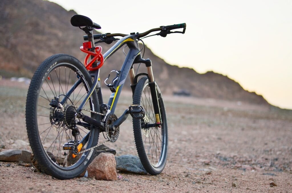 Mountainbike vor Bergkulisse — E-MTB-Trails Ostschweiz